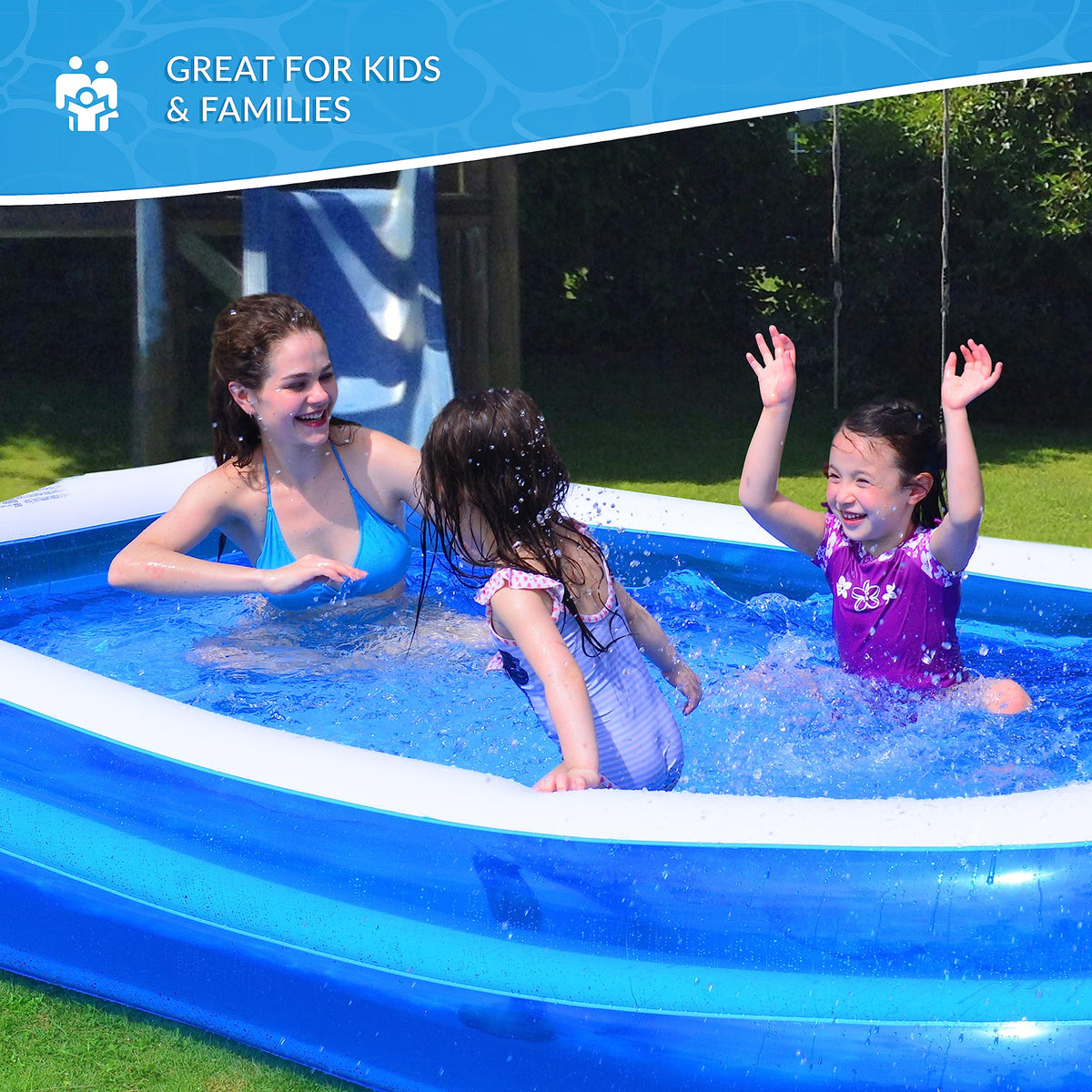 Benross family inflatable paddling pool – 200 x 150 x 50cm