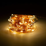 200 warm white LED copper wire Christmas lights – 19.9m