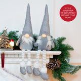 2 pack 45cm grey hanging leg Christmas gonks