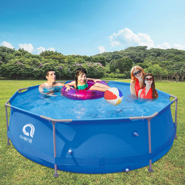 Avenli 98249 10ft Round Super Steel Family Pool/Heavy Duty Material/Easy to Install/Anti-Corrosion Technology/Ideal for Summer Garden Parties and BBQs