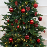 Red shatterproof Christmas baubles set of 50 mixed sizes