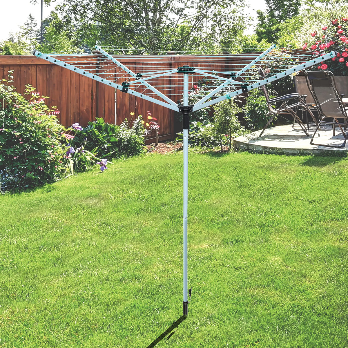 Laundry Mate silver 60m four-arm rotary clothes airer
