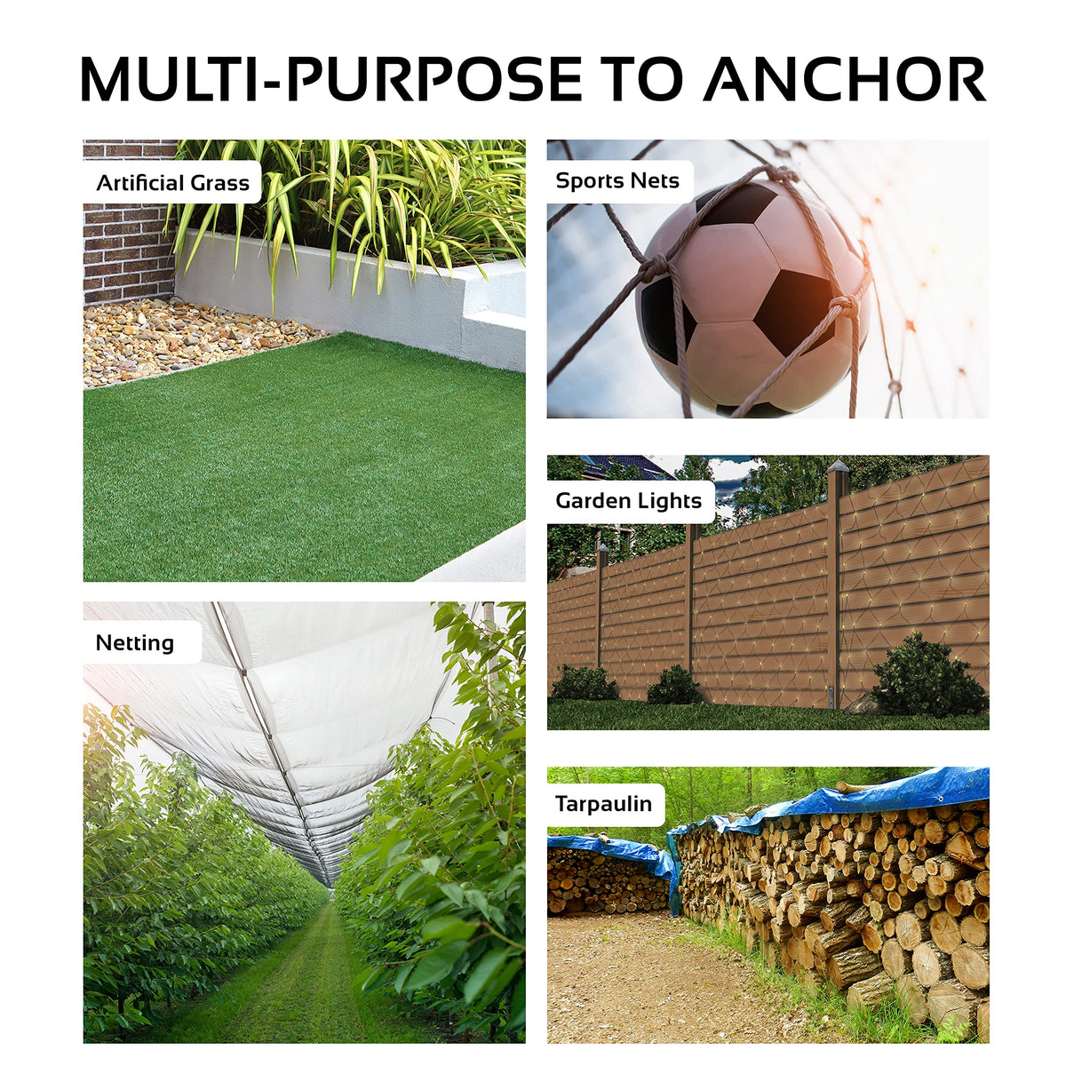 Twenty metal tent pegs for camping and outdoor use