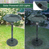 Freestanding GardenKraft bird bath in verdigris finish