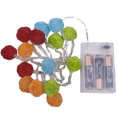 1.4m multicolour flower LED lights on clear cable