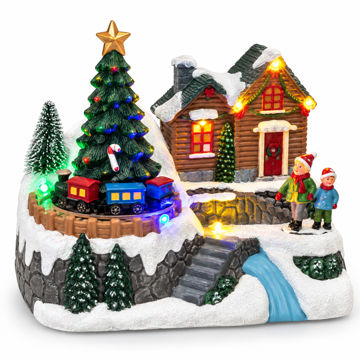 The Christmas Workshop 70840 animated musical LED Christmas village with moving train