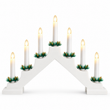 The Christmas Workshop 71130 white seven-candle bridge front view