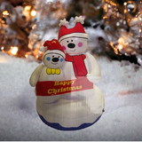 Inflatable snowmen Christmas decoration detail view