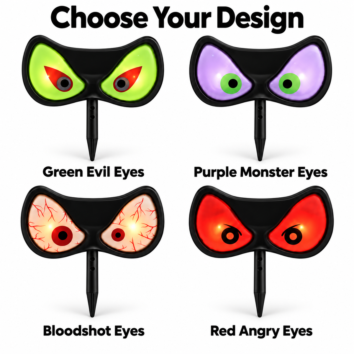 Choose your Halloween light up evil eyes design