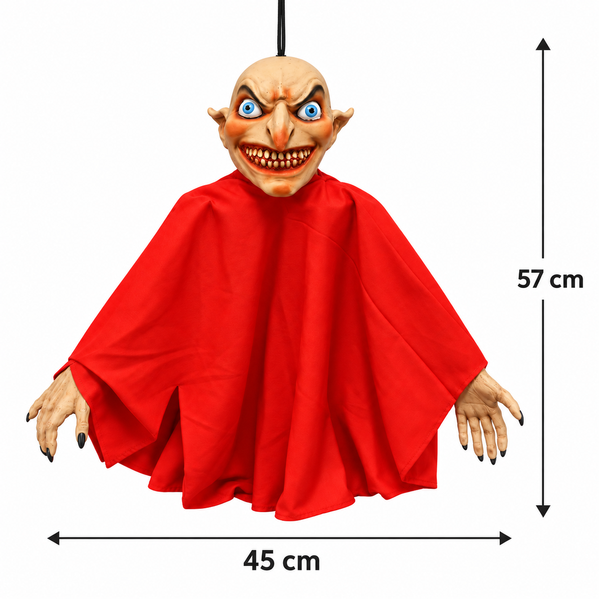 Hanging Halloween demon decoration dimensions 57cm height and 45cm width