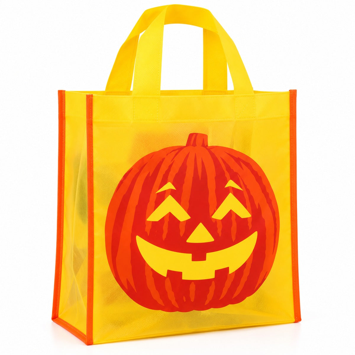 Pumpkin yellow Halloween trick or treat bag – empty