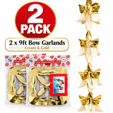 LaserTek cream and gold foil Christmas garlands and ceiling decorations – product view 5