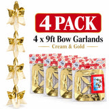 LaserTek cream and gold foil Christmas garlands and ceiling decorations – product view 6