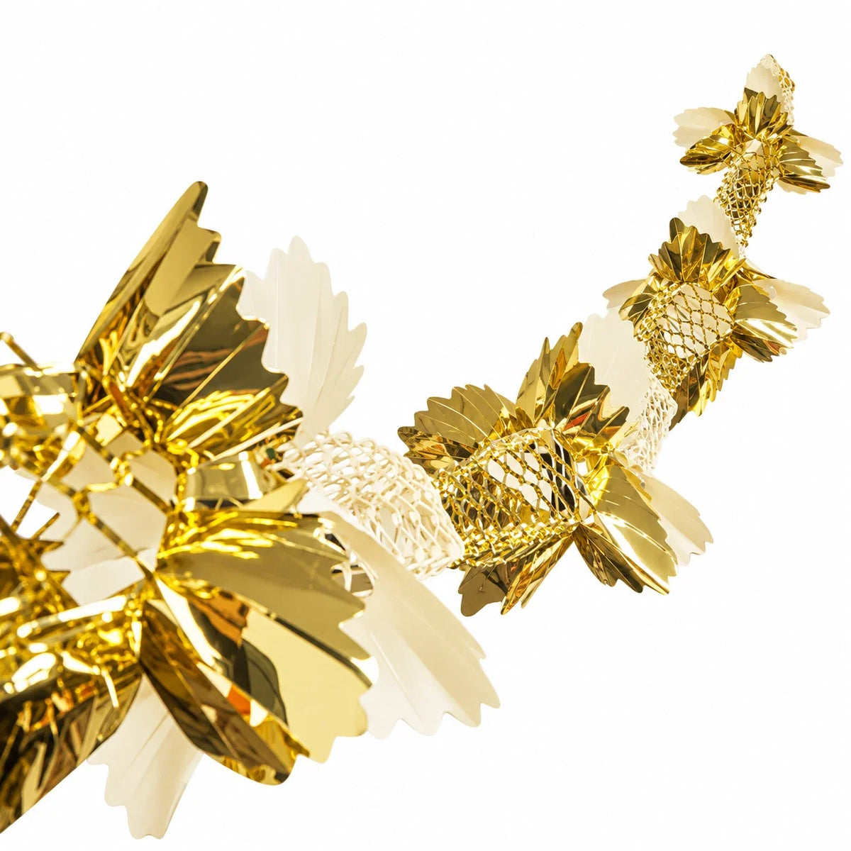 LaserTek cream and gold foil Christmas garlands and ceiling decorations – product view 8