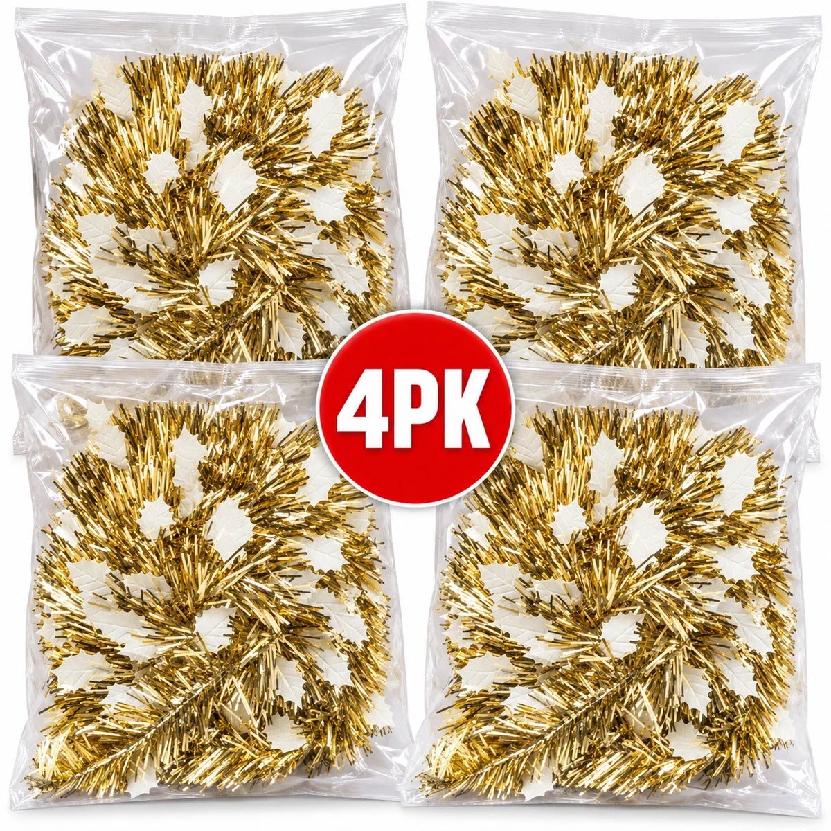 LaserTek cream and gold foil Christmas garlands and ceiling decorations – product view 17