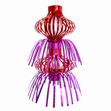 Red and purple Christmas hanging foil tassel