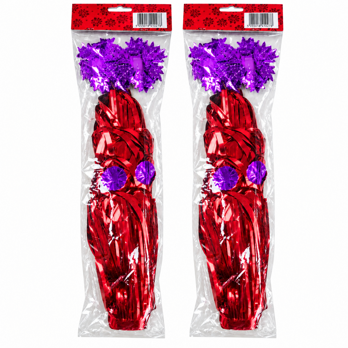 Two red and purple Christmas star cascade packs