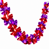 9ft red and purple bow Christmas foil ceiling garland