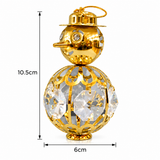 Leonardo gold crystal snowman Christmas ornament close-up