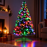 Jingles multicoloured fibre optic Christmas tree illuminated at night