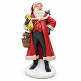 Pair of 26cm Santa Claus ornaments in a festive mantel display
