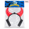 Single Premier light-up red devil horns headband in retail packaging, 1 pack
