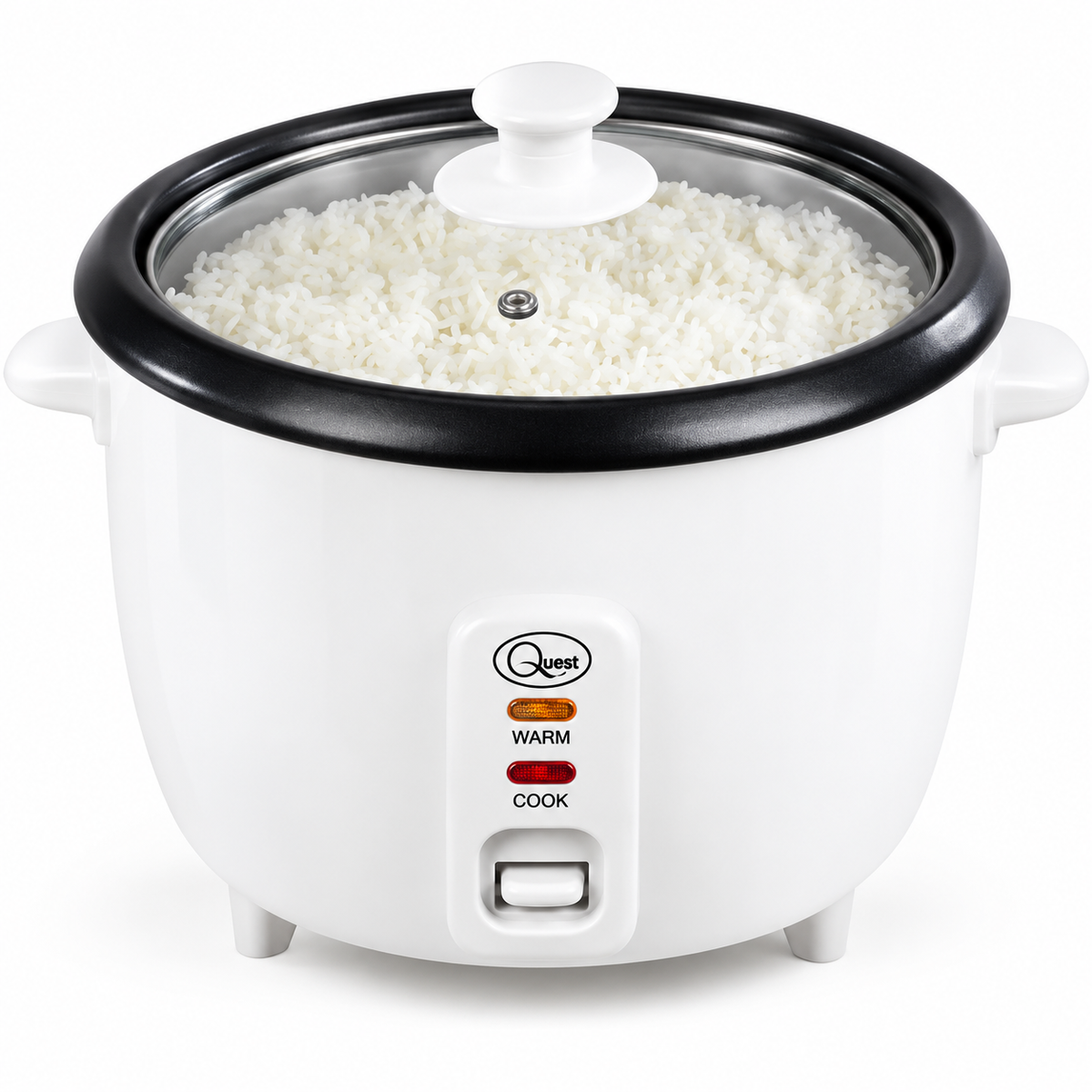 Quest 35550 1.8L 700W electric rice cooker with non-stick bowl, glass lid and keep warm function