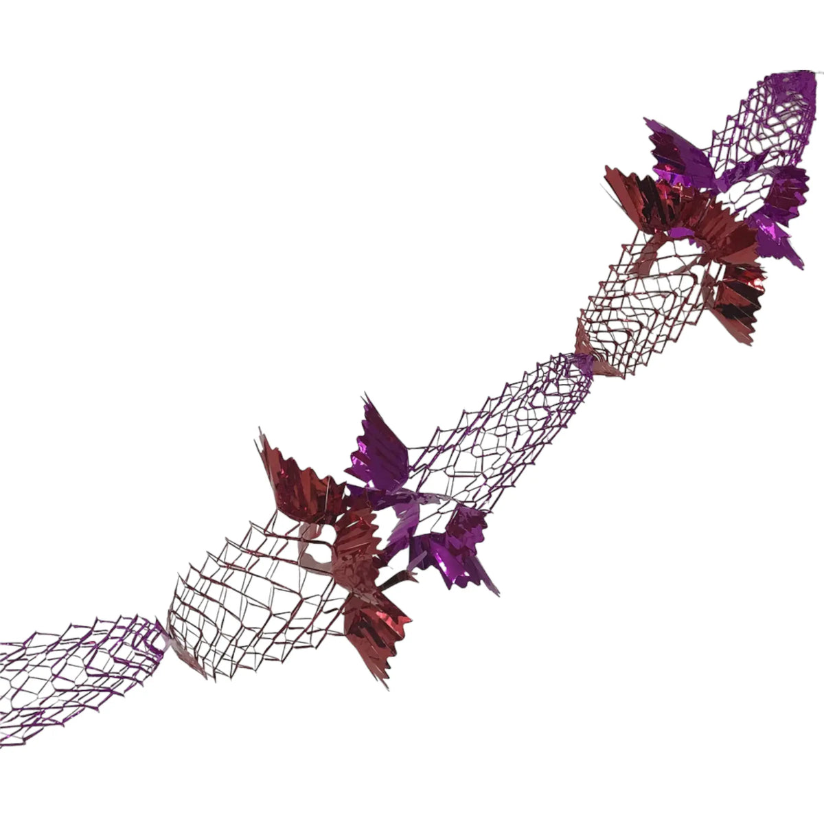 2.7m red and purple foil Christmas garland decoration