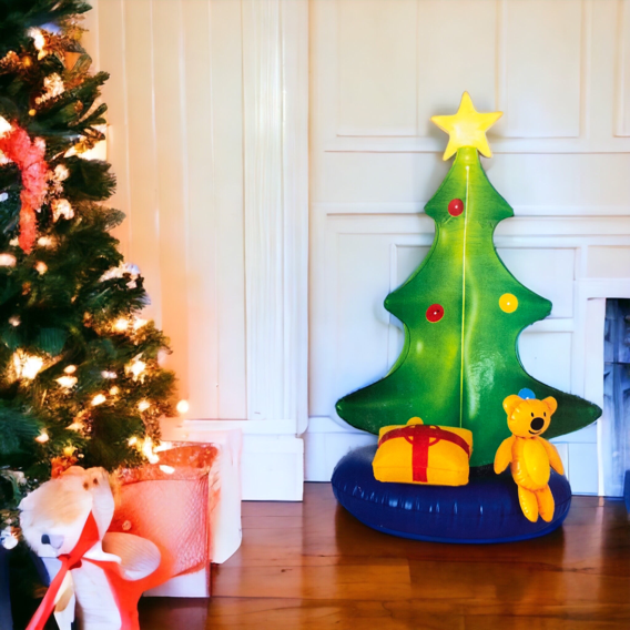 Inflatable light-up Christmas tree detail view