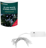 15 white LED battery fairy lights