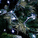 15 white LED battery fairy lights illuminated on Christmas tree