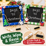 Christmas countdown chalkboards with reusable chalk surface, chalk and blackboard rubber