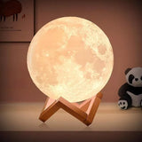 Knight 15cm 3D moon lamp with wooden stand