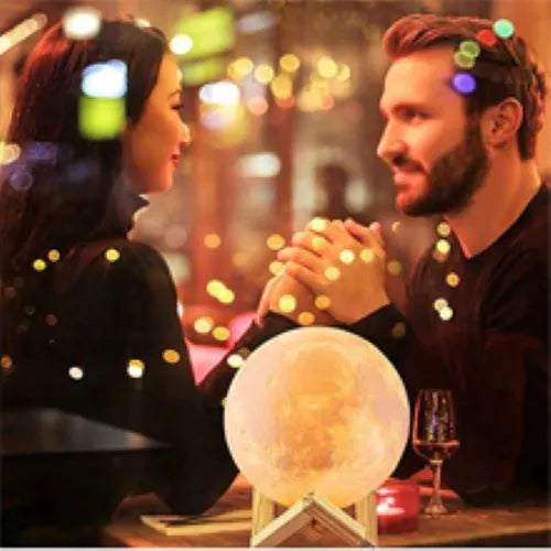 Knight 12cm 3D Moon Lamp – Touch Dimmable White & Warm Light