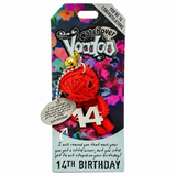 Watchover Voodoo 14th birthday red doll keyring with silver number 14 charm and gift packaging
