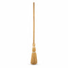 Straw witch broomstick Halloween fancy dress accessory with 86cm handle and natural straw head on white