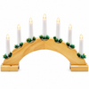 Wooden Christmas candle bridge with 7 warm white LED candles