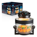 Quest 1400W halogen oven with glass cooking bowl
