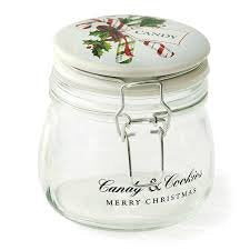 Medium candy cane cookie and sweet jar 11 x 10cm