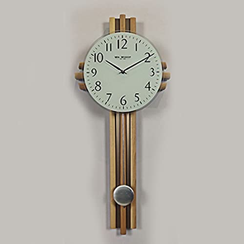 William Widdop 75cm wood cross-design wall clock with pendulum