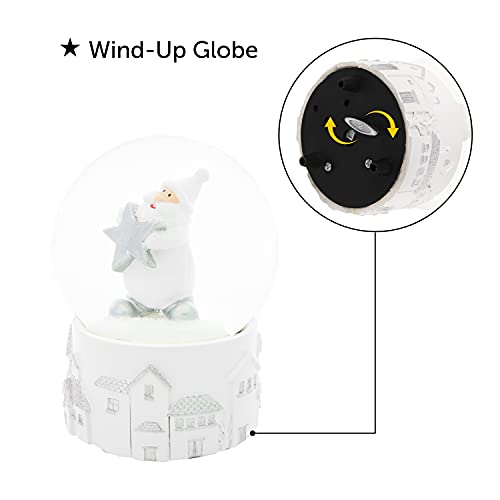 70959 wind-up musical Santa Christmas snow globe