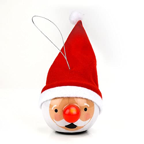 LED light-up Santa glass Christmas bauble