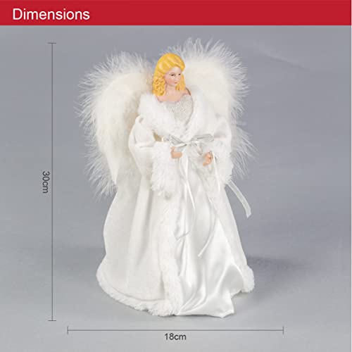 30cm white diamanté angel Christmas tree topper