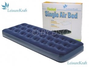 Single flocked inflatable airbed 191 x 73 x 22cm
