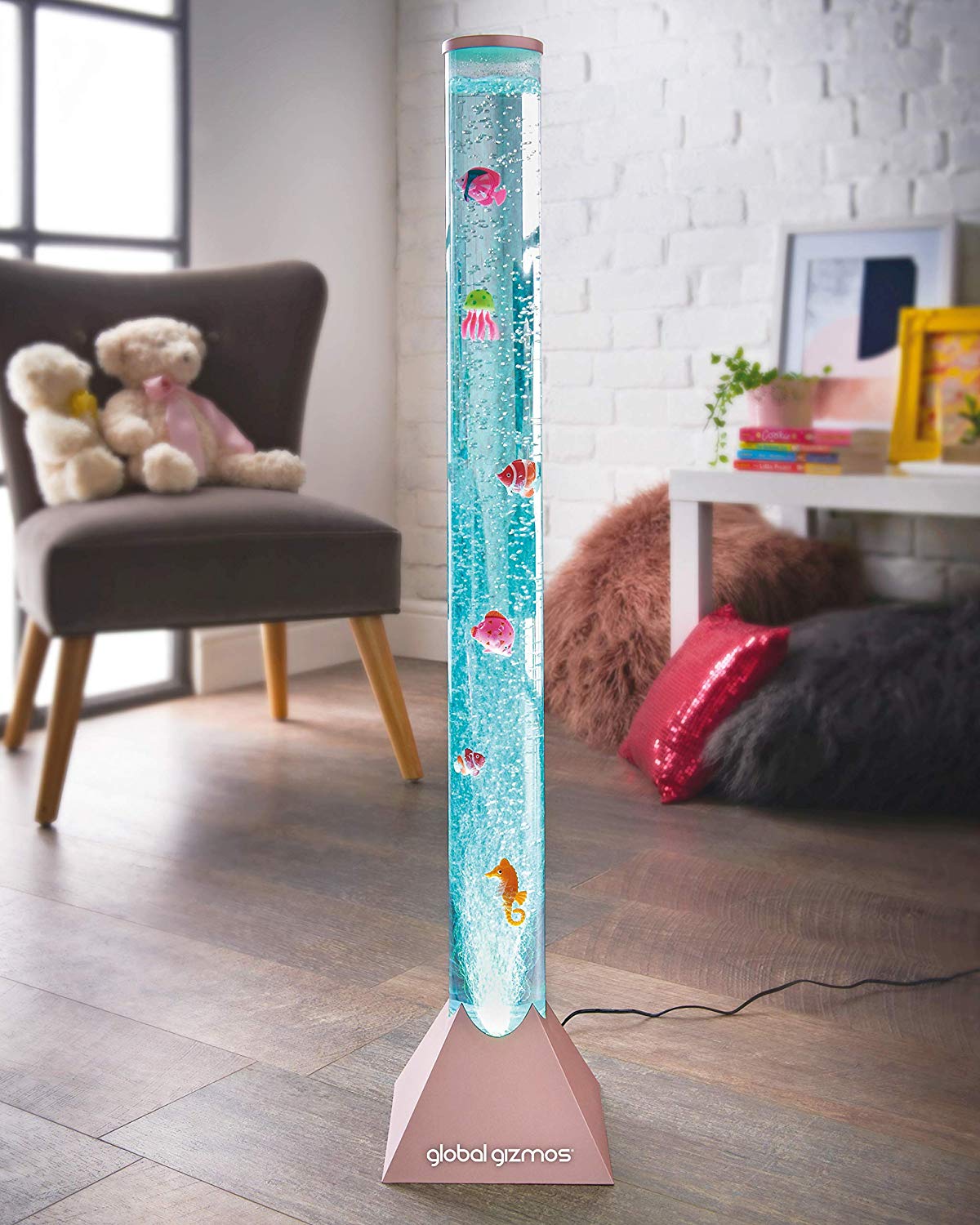 Colour-changing sea life sensory bubble lamp 90cm