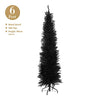 6ft Slimline Black Artificial Indoor Decoration | Includes Metal Christmas Tree Stand | 560 Tips
