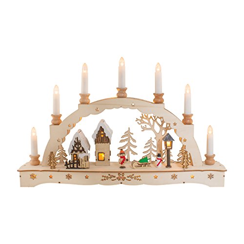 76310 festive wooden candle bridge powered by 3 AA batteries