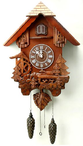 74cm carved wood Black Forest cuckoo clock