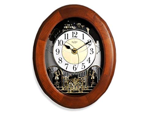 Rhythm Small World musical wooden wall clock with Swarovski crystal detail