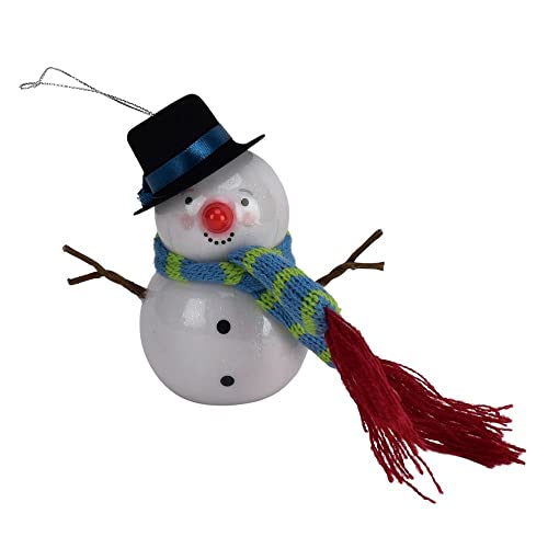 LED light-up snowman glass Christmas bauble